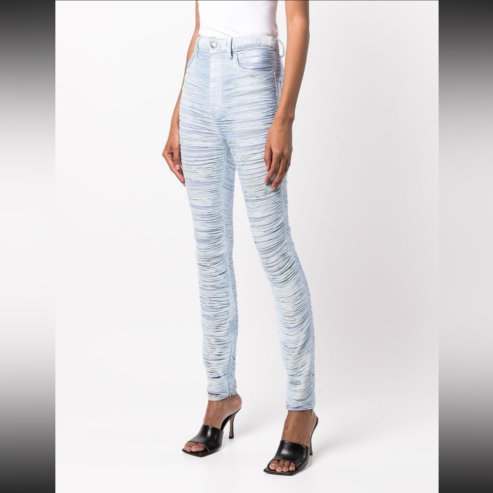 Authentic NEW with tag Alexander Wang light blue mesh form-fitting pants